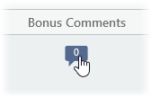 Screenshot showing the selected comment icon in the Bonus Comments column